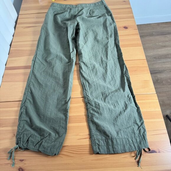 Danada Green Nylon Wide Leg Pants Gorpcore Casual Pockets M - Picture 5 of 12